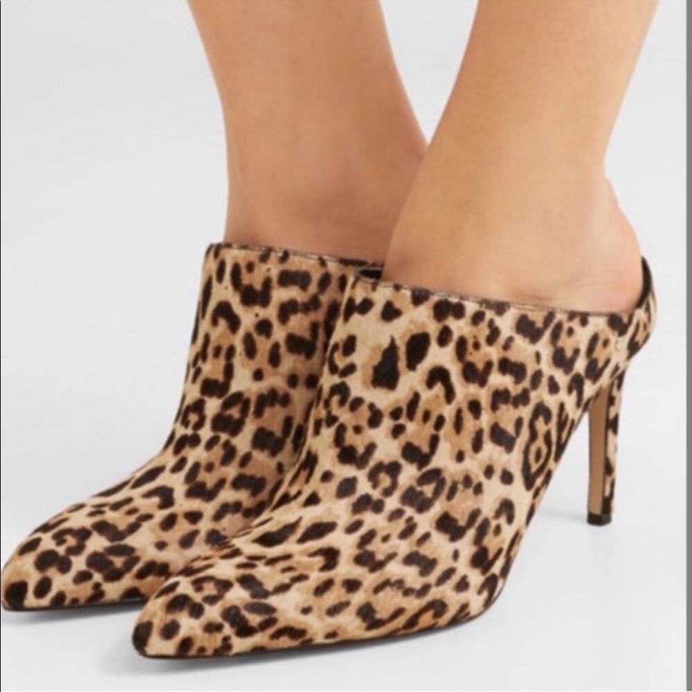 Sam Edelman Oran Calf Hair Leopard Heeled Mule 8